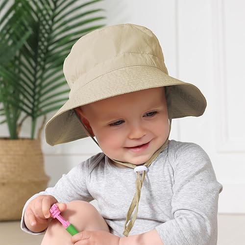 Miniatura 6 de Sombrero de sol para bebé, sombrero de sol para niños y niñas, gorra ajustable con protección solar UPF 50+