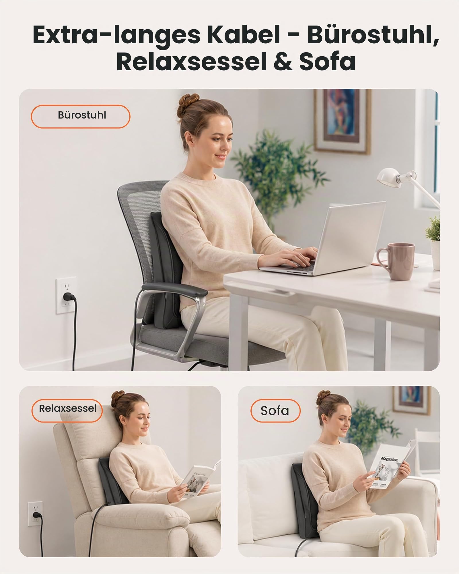 COMFIER Nackenmassagegerät, Shiatsu Massagegerät 4D Knet Rückenmassagegerät, Massagekissen für Nacken, Schulter Rücken, Geschenke für Männer, Frauen, Mama, Papa