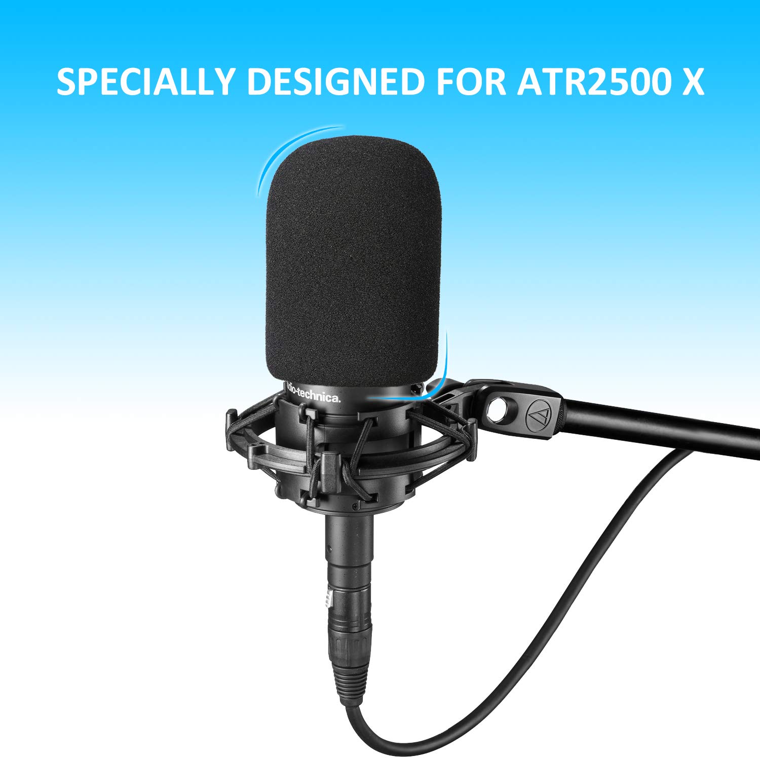 Pare-brise en mousse pour micro Audio Technica AT2020, housse de microphone,  filtre anti-pop pour Audio Technica ATR2500 AT2035 et autres grands micros  - AliExpress