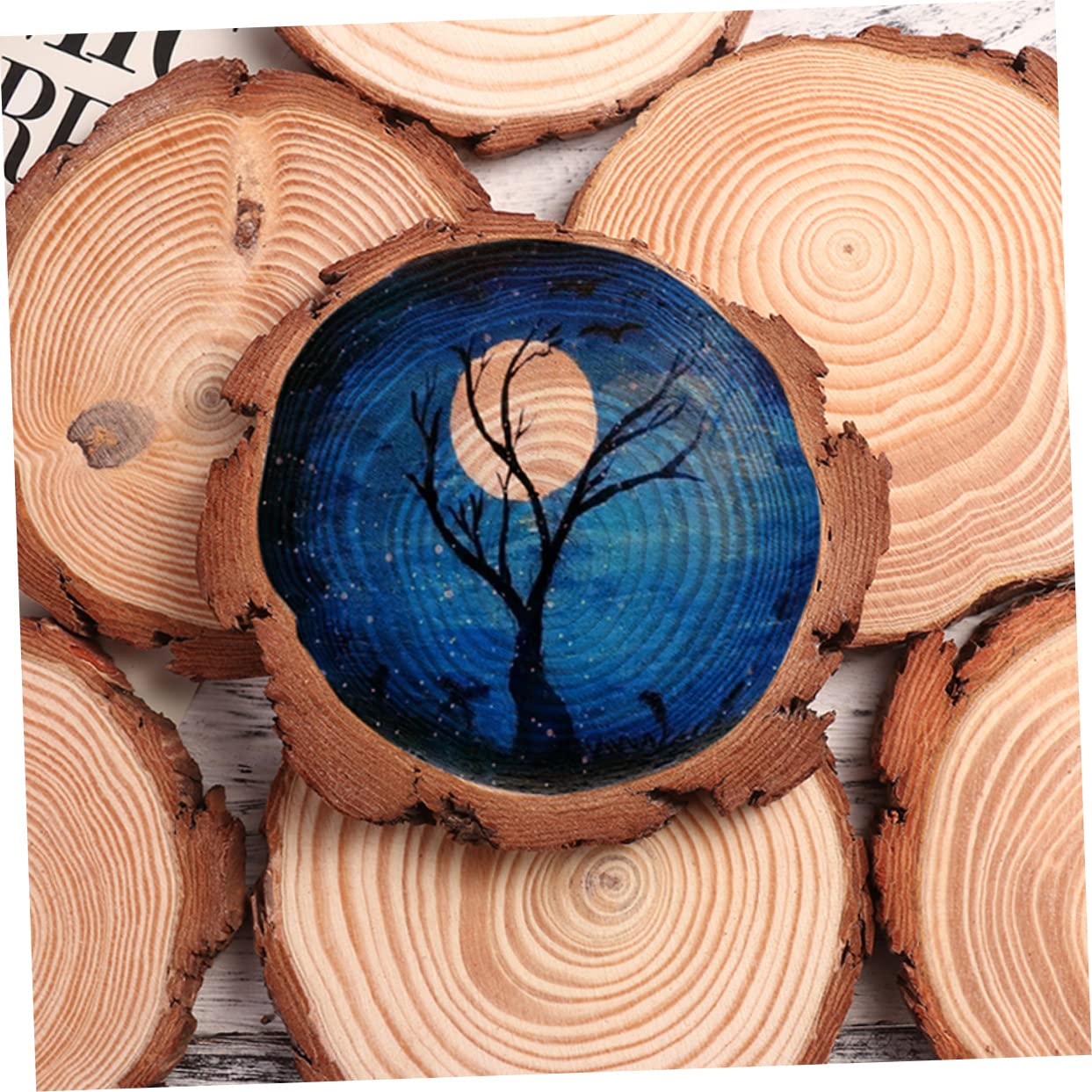 Redondas Rodajas de Madera Natural 12 Piezas sin Terminar para Manualidades