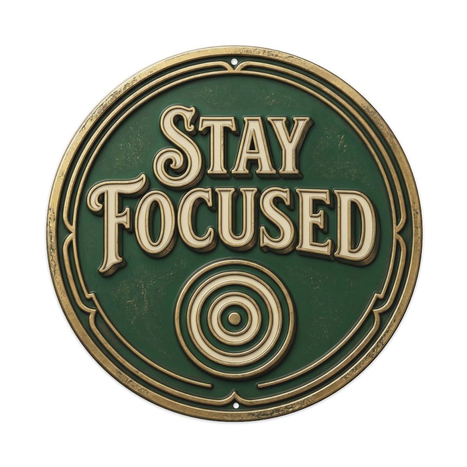 Stay Focused Classic Hanging Accessory Retro Slogans Metal Tin Sign