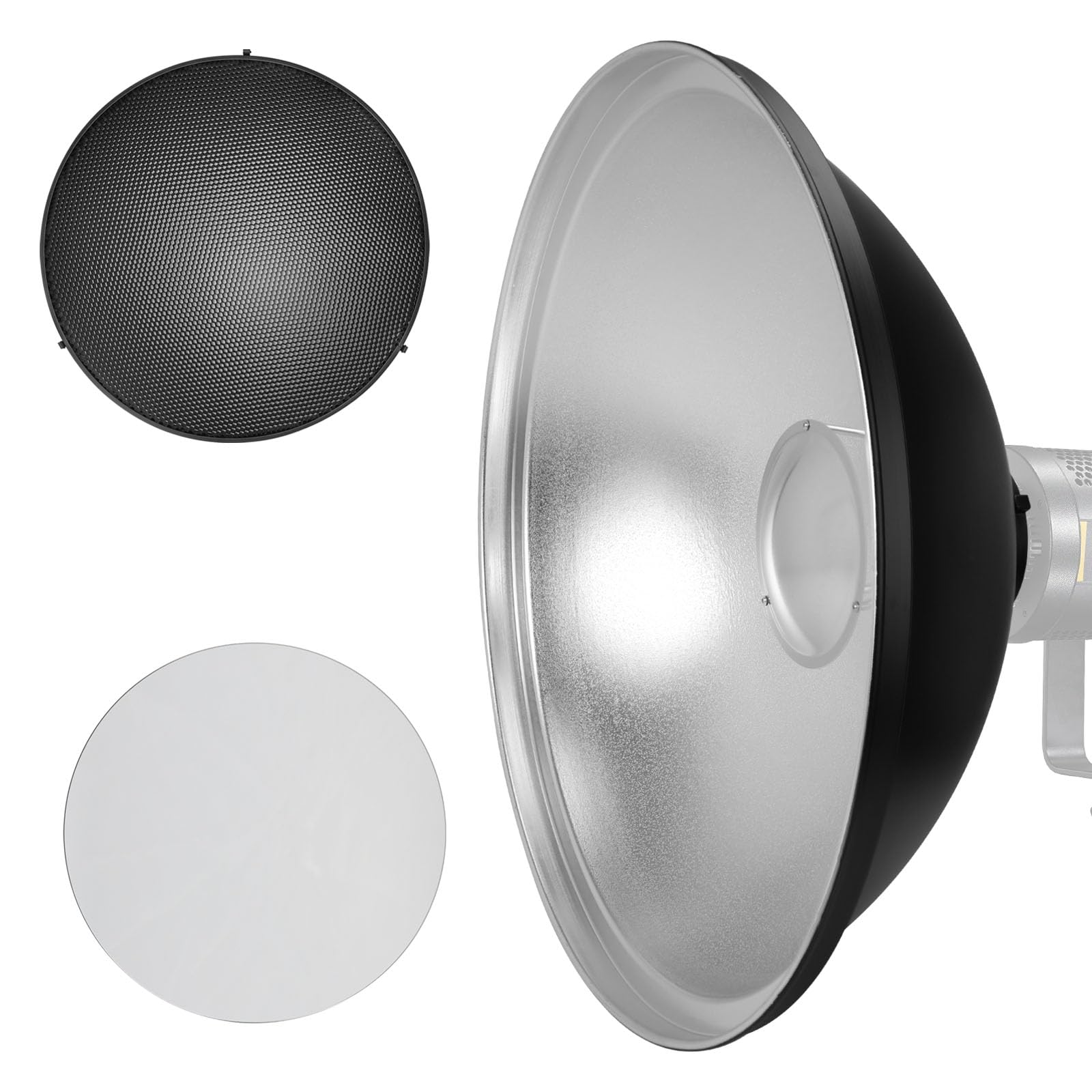 11.8"/30cm Beauty Dish Bowens Mount, Light Reflector Diffuser for Studio Strobe Flash Light Like Compatible for Godox SL60W AD600 SK400II Neewer Vision 4 ML300 S101-300W S101-400W VC-400HS