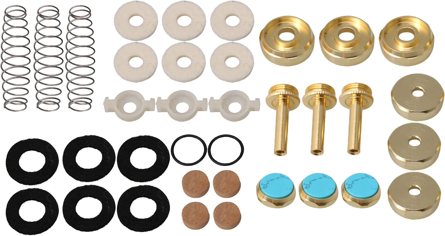 BQLZR Trumpet Pad Valve Repair Kit Springs Felt Washer & Trumpets Finger Button Set
