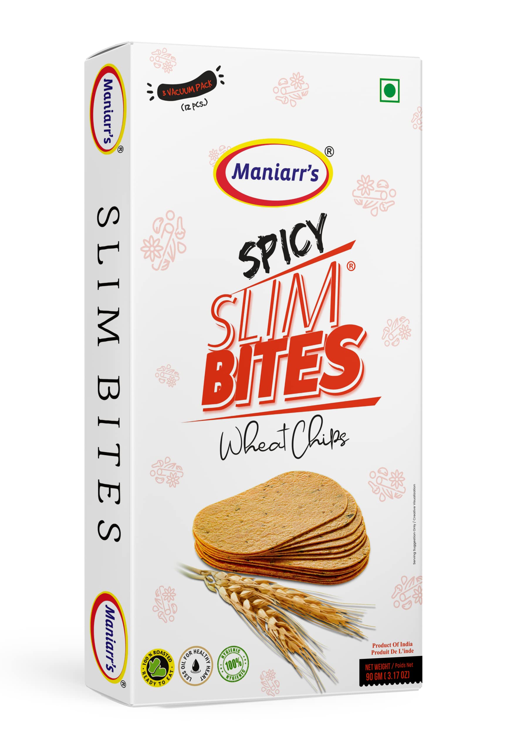Maniarrs Masala Flavor Slim Bite Wheat Chips Made With Natural Ingredient, Healthy Snacks, Zero Preservatives & Diet Friendly, Vacuum Pack Ready To Eat Khakhra - Pack Of 3 (3X90 Gm) (B0BR7TQW6B) Amazon Price History, Amazon Price Tracker
