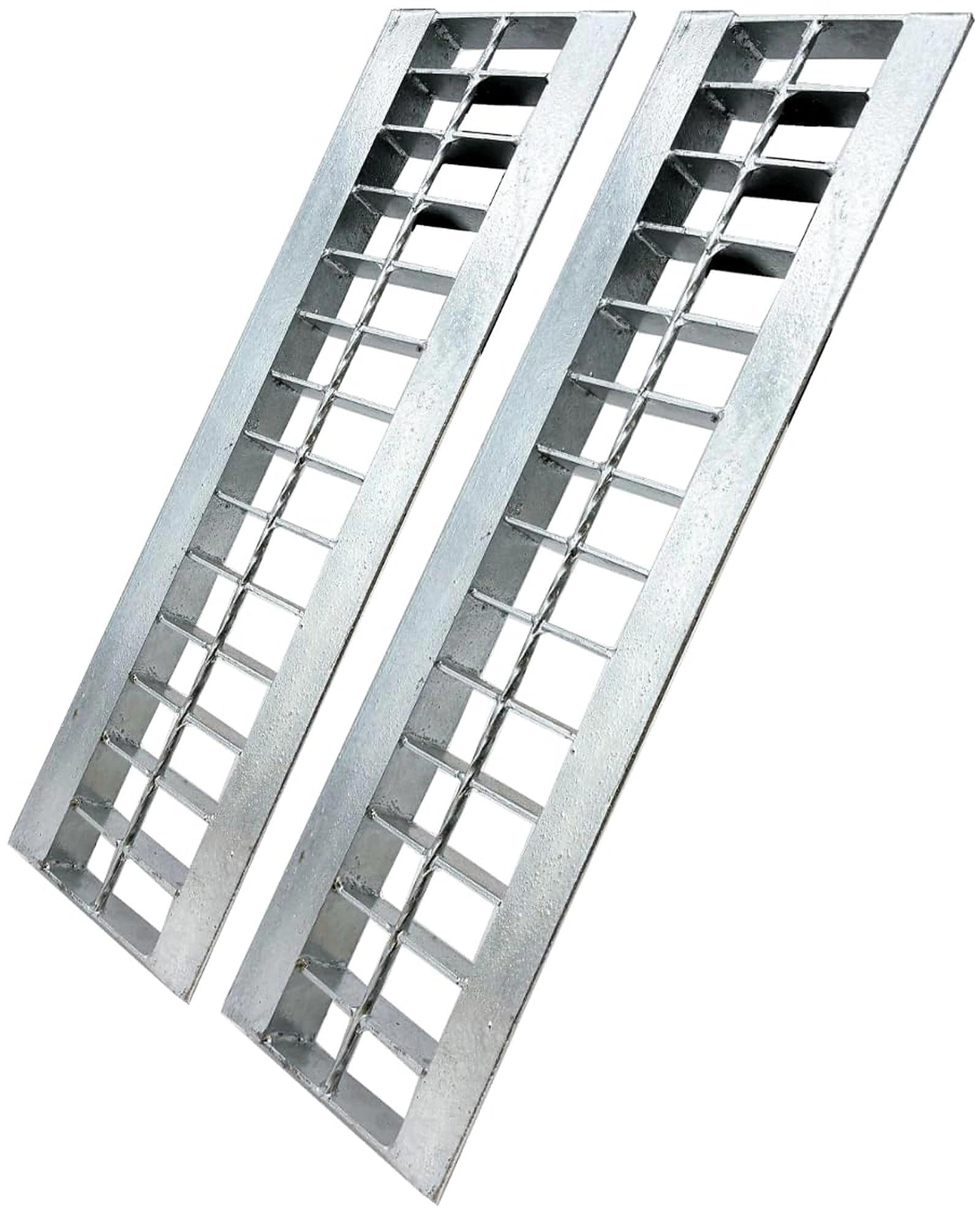 Galvanized Steel Drain Grate, Driveway Channel Cover 20x3 in 2pk