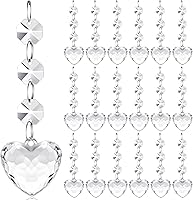 Vista 7 de Nuenen - 100 piezas de cristales colgantes para centros de mesa, cuentas de candelabro de acrílico, guirnalda, hebras, cuentas de prisma