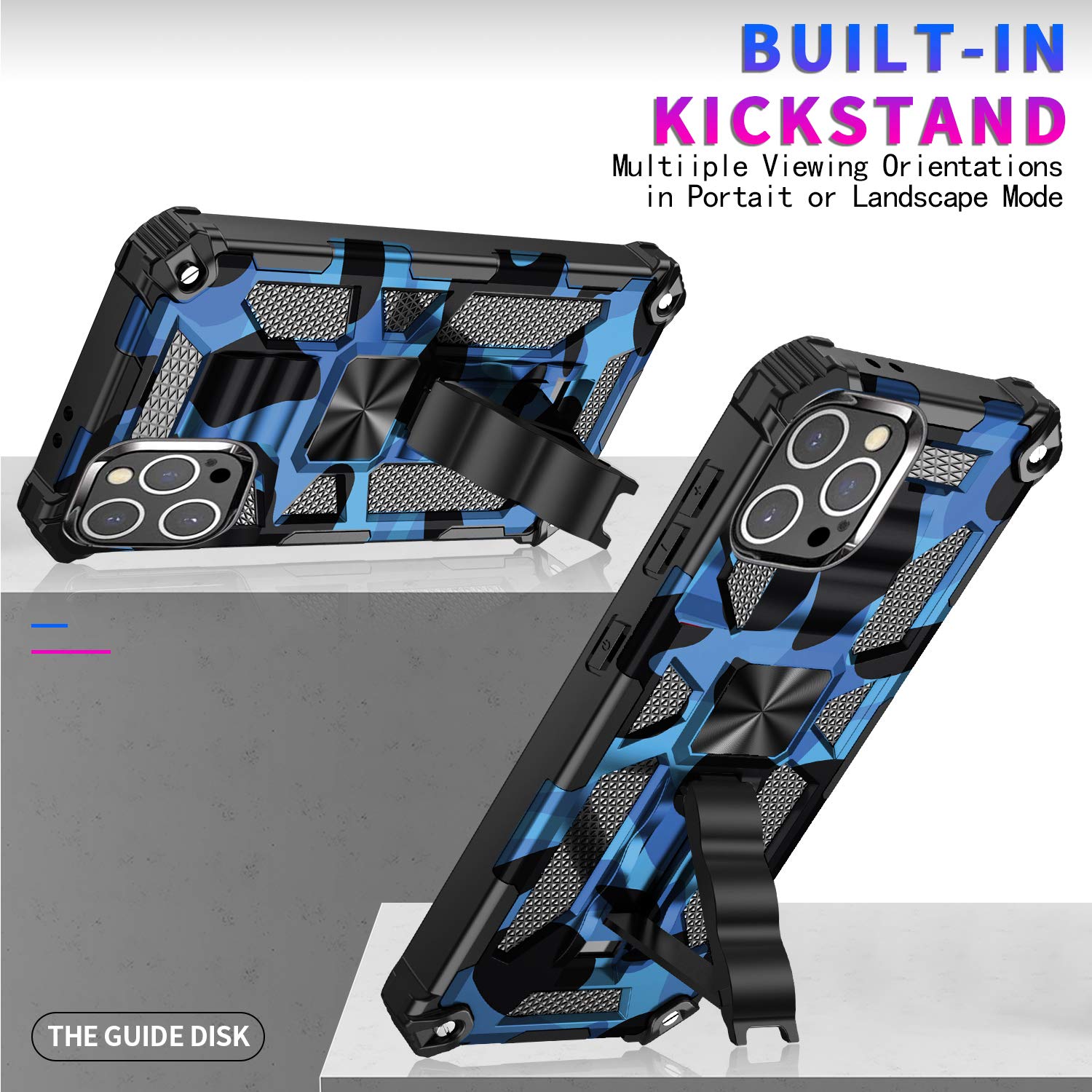 Custodia Xinyunew Per IPhone 13 Pro: Resistente Con Cavalletto E Clip Da Cintura, Protezione Militare (Blu Navy) - 5