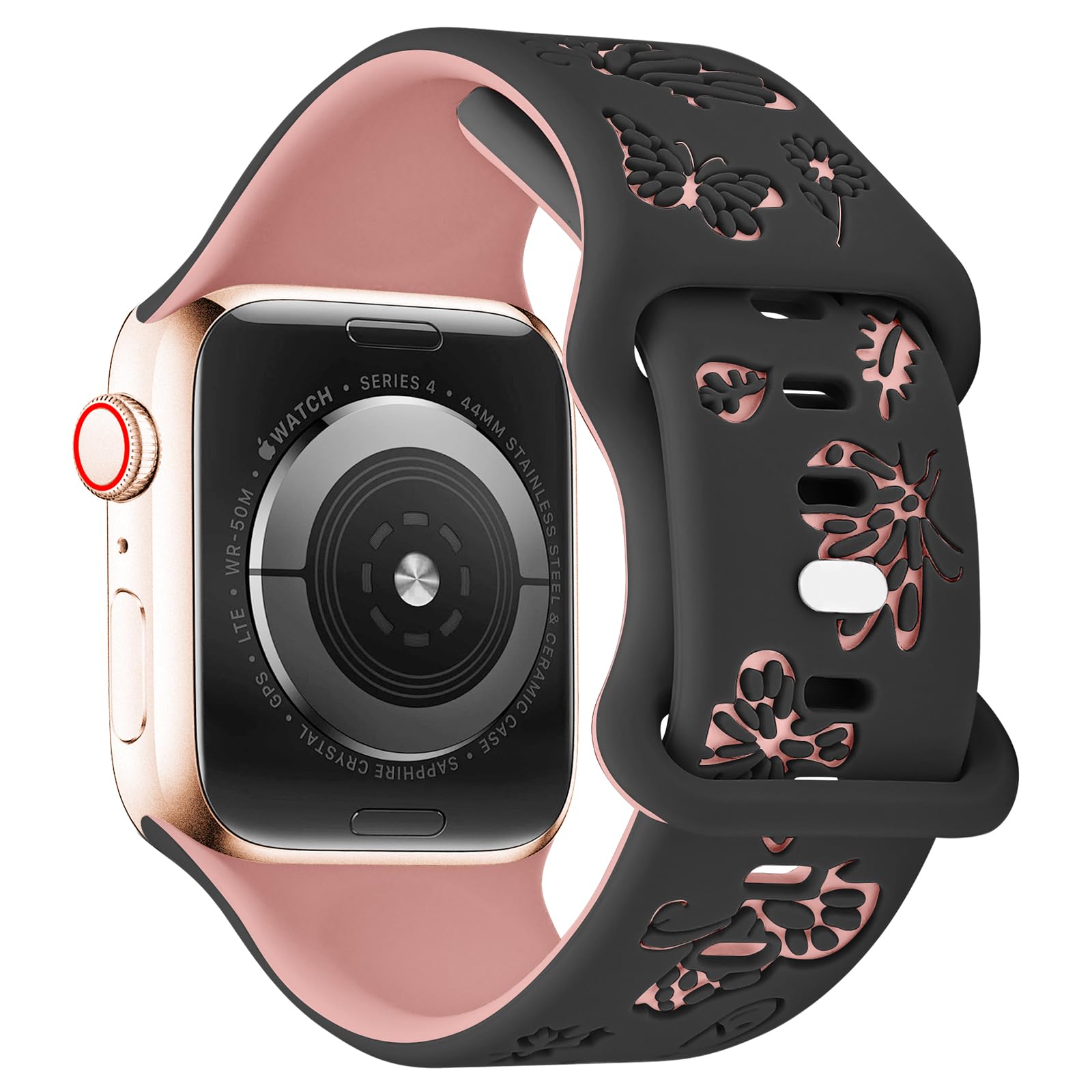 NEW Butterfly Engraved Apple Watch Band Butterfly Engraved Silicone Strap For Apple Watch  main image 4