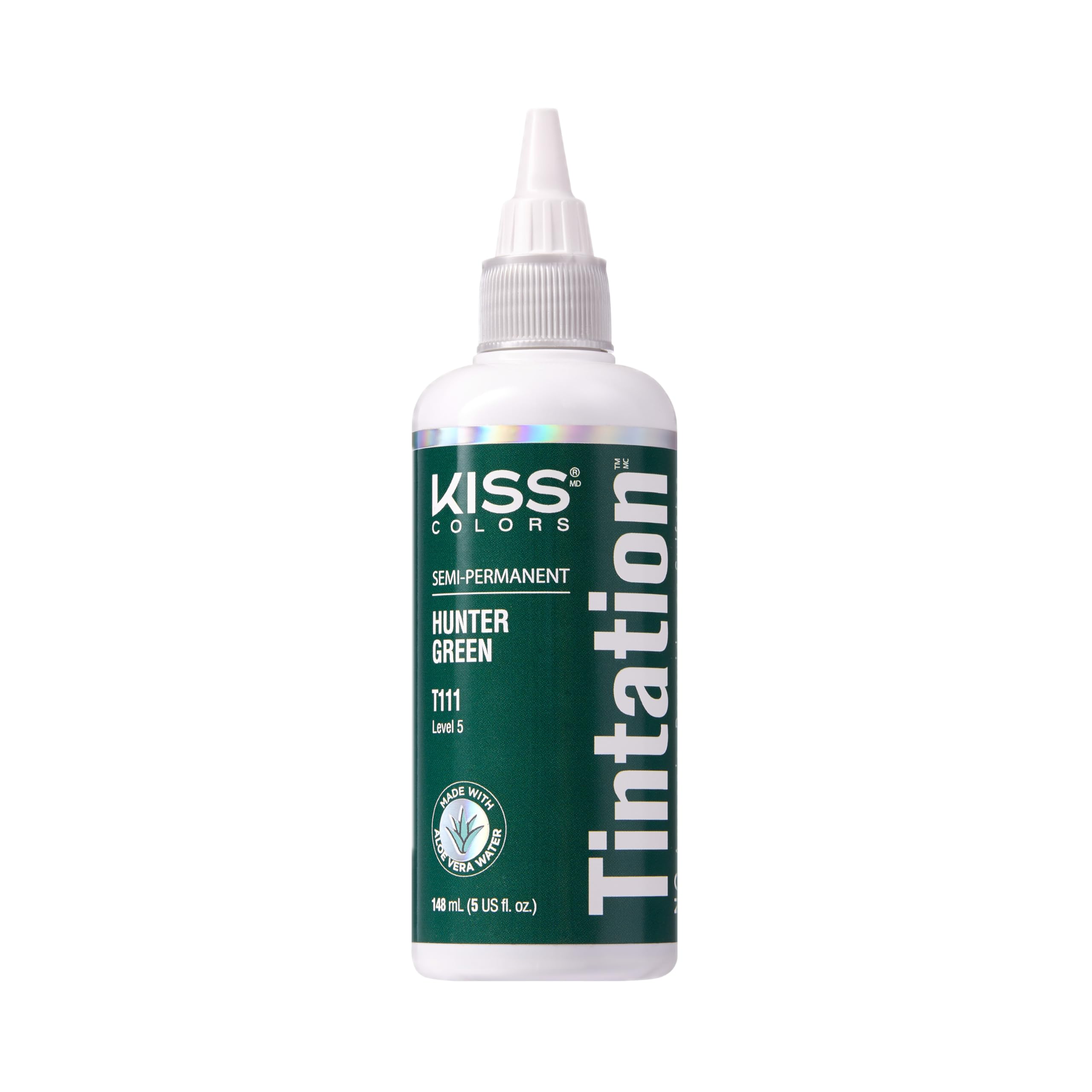 Red by Kiss Tintation Semi-Permanent Hair Color, Aloe Vera Water Based, Argan Oil, Olive Oil, Collagen & Keratin, Long-Lasting Color Dye (Hunter Green, 5 Fl Oz)