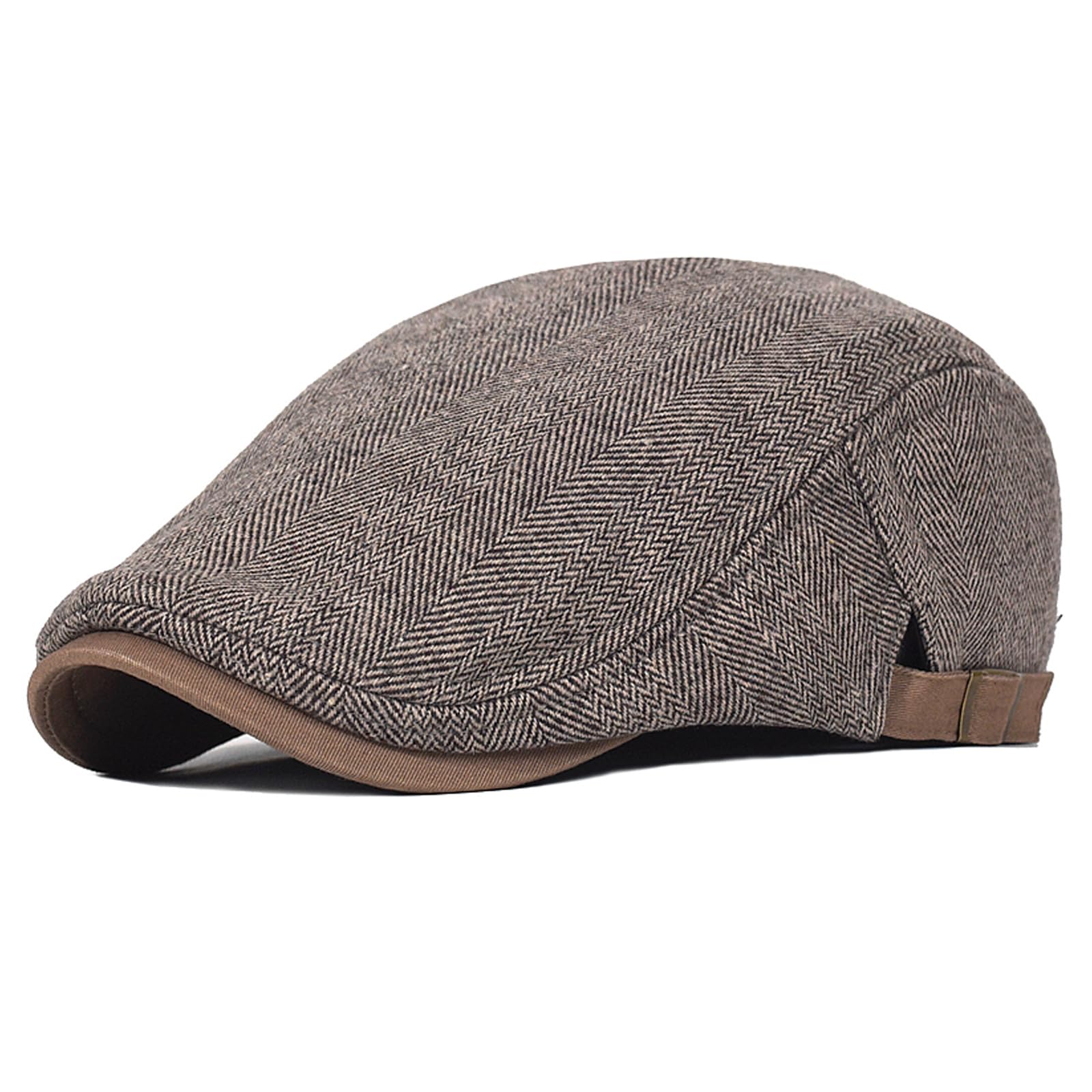 Jaoaj Men's B2# Coffee Flat Caps For Newsboy Hat Beret Hunting Cabbie Hat Irish Flat Caps Uk Adjustable Grandad Hat