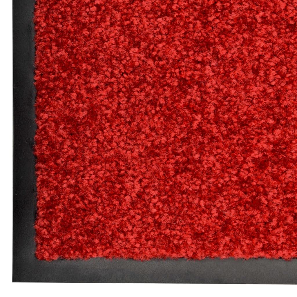 vidaXL Zerbino Lavabile Moquette Tappetino Entrata Esterno Complementi Arredo Tessili Casa Tappeto Stuoino Ingresso Passatoia Rosso 90x150 cm