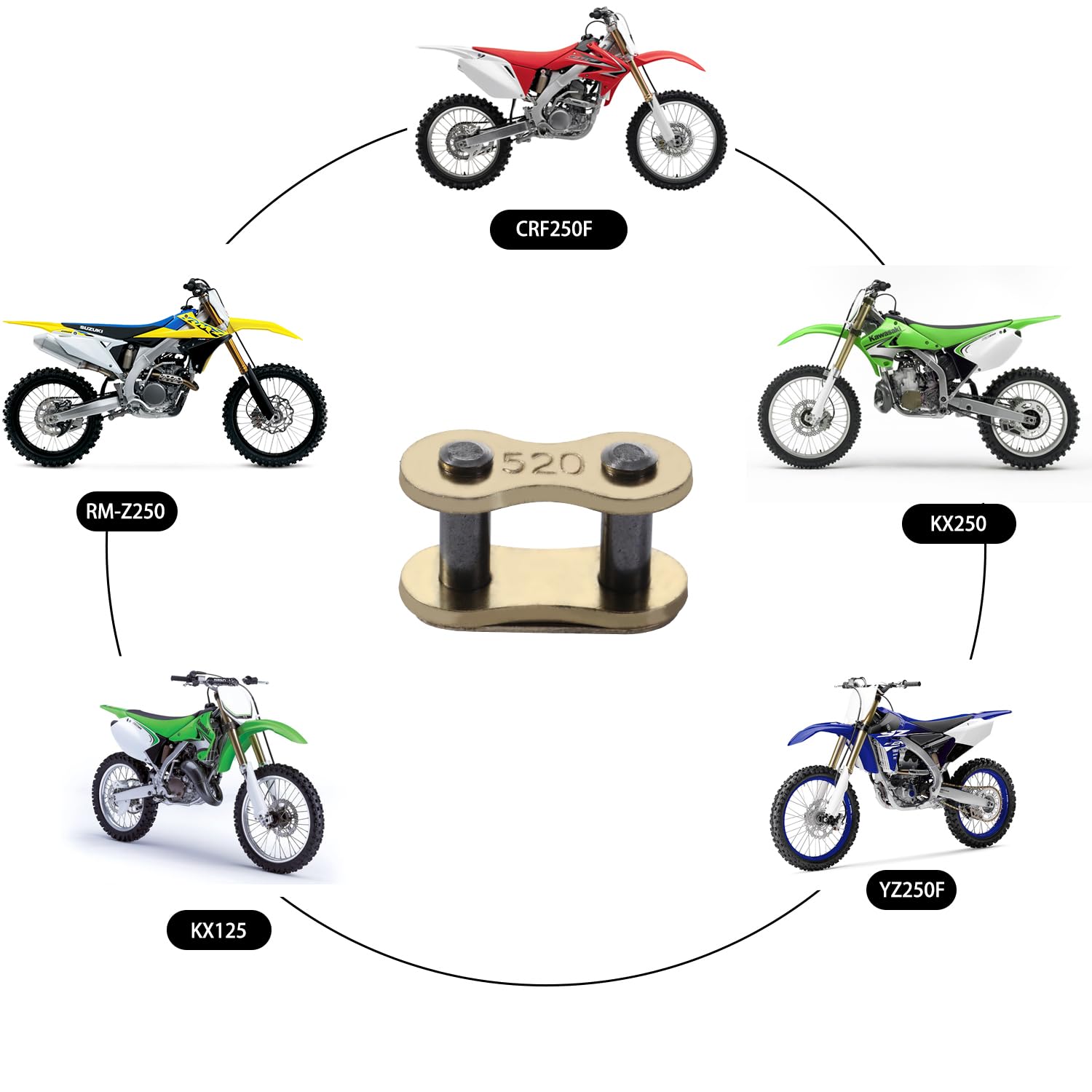 Amazon.com: KAMIER 520 Chain Master Connect Link Gold for 250cc