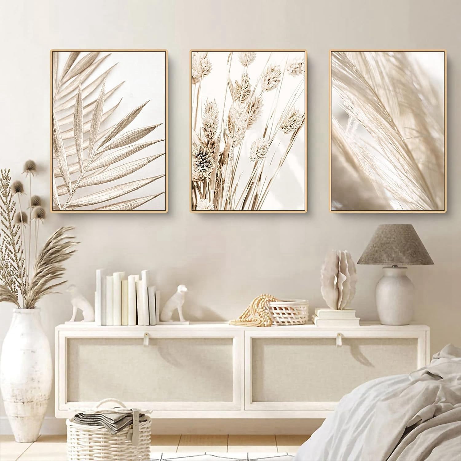 LPFNSF Beige Home Decoration Poster, Modern Reed Plant Decoration Landscape Painting, Bedroom, Living Room - Image 3