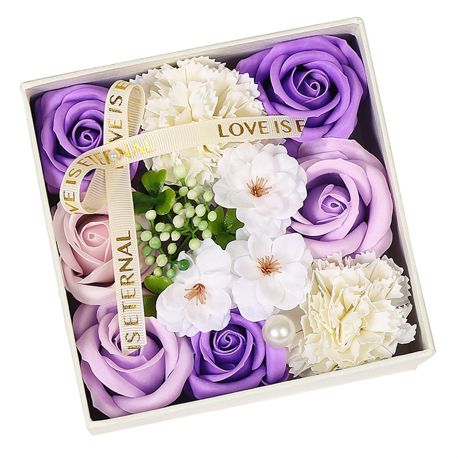 Amazon.co.jp: ELLEMOOR ソープフラワーボックス 花束 造花