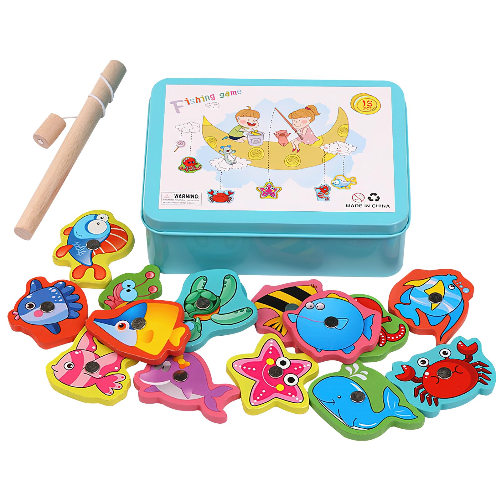 Jouet Montessori Cooljoya : Jeu de Pêche Magnétique pour Enfants 2-4 Ans