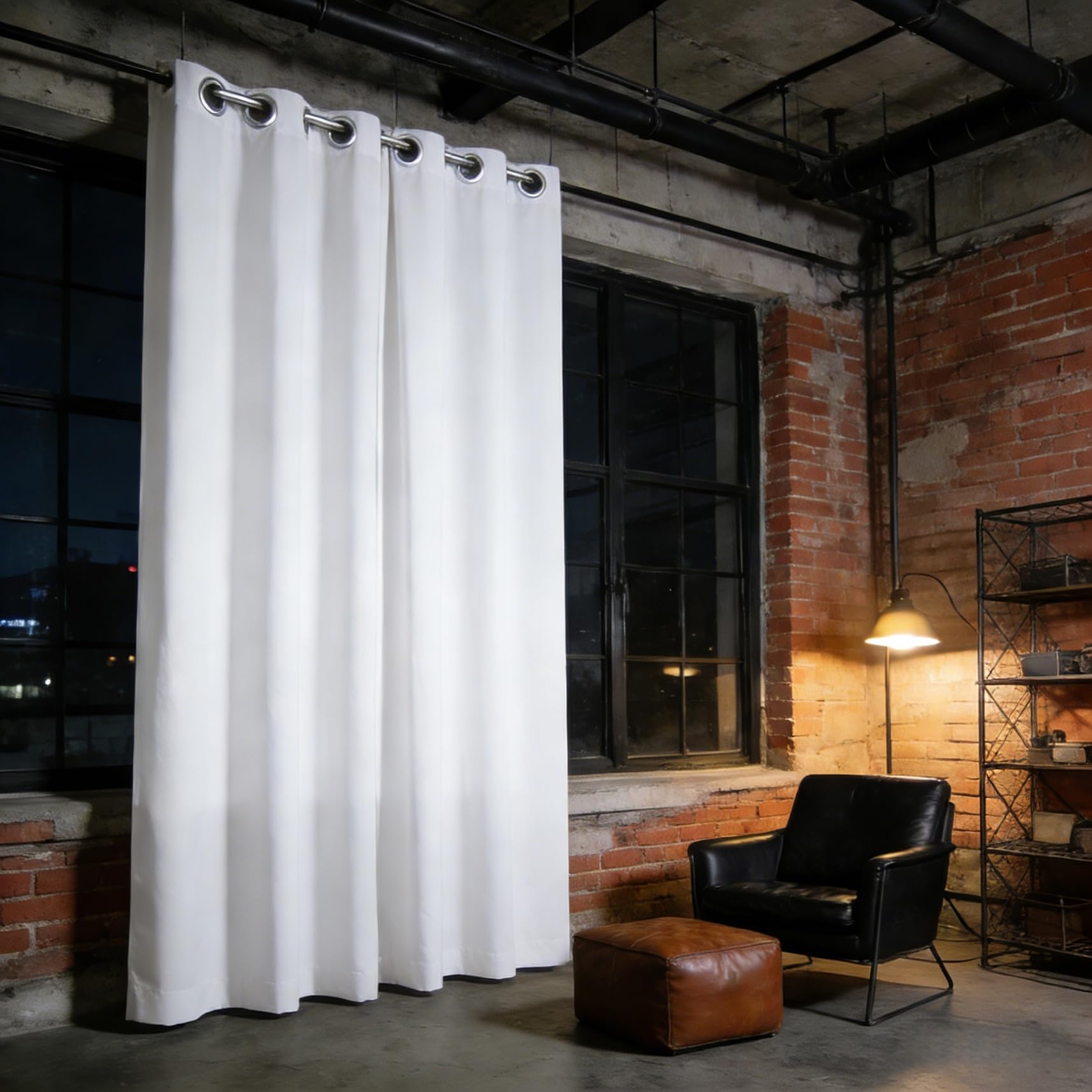Rideau isolant anti-bruit thermique blanc 200x215 chambre économie d'énergie