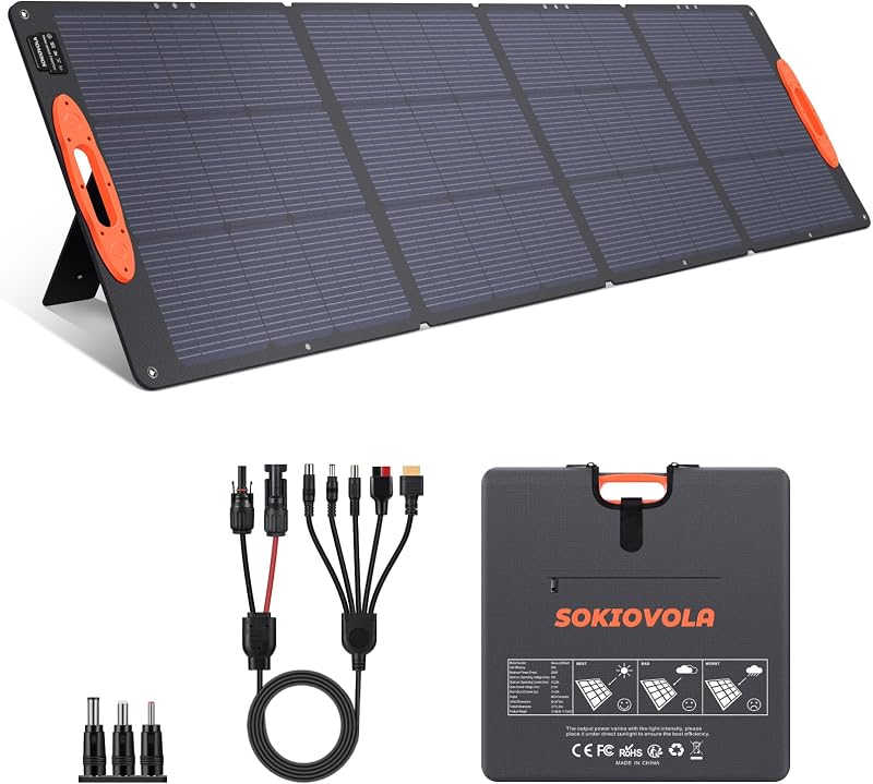 Panel solar portátil tipo N 16BB 220W para central eléctrica EF/Jackery/Bluetti/Anker, panel solar plegable impermeable IP68 ETFE 25% de alta eficiencia para viajes de camping al aire libre