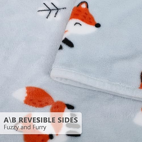 Miniatura 7 de TILLYOU - Manta de vellón polar para niños, manta ligera para cuna y tumbona, de microfibra 100% suave, para dormir siesta, tamaño Queen de 229 x