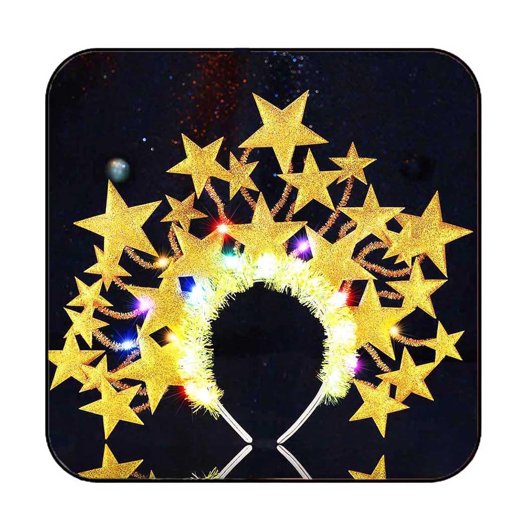 GORTIN Light up Stars Headband LED Headpiece Glowing Halloween Costume Headwear Rave Hair Accessories for Women
