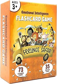 Feelings Safari - 108 Feelings & Emotions Cards - Flashcard Game for Kids Emotional Intelligence - Facial Expressions & Scenarios - U.S. Company