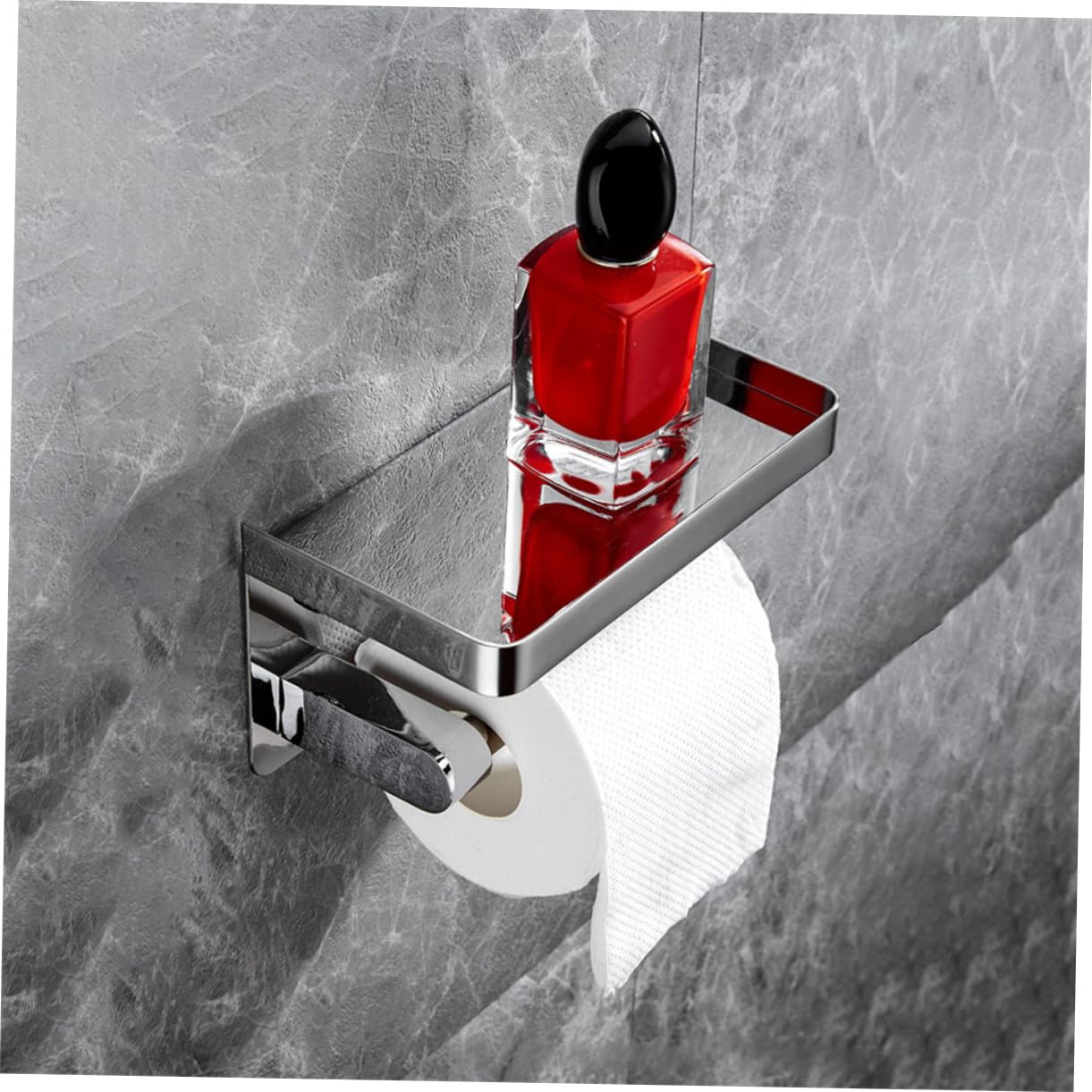 Igienica Ripiano Carta Muro e Acciaio Inossidabile da Porta Superiore con Telefono Bordo Curvato per Bagno Toilette
