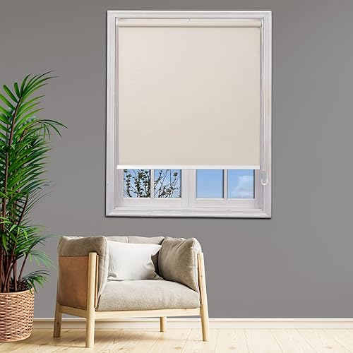 Miniatura 5 de Dulepax Persianas para ventana, persianas 100 % opacas para ventana, cortinas enrollables con aislamiento térmico, protección UV, persiana