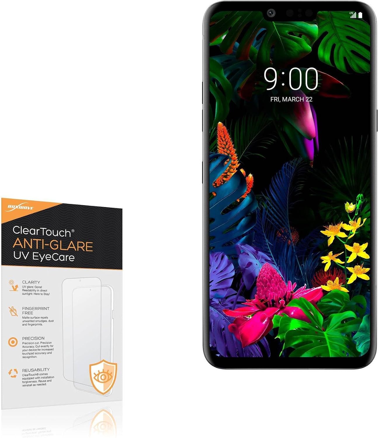 BoxWave Screen Protector Compatible with LG G8 ThinQ - ClearTouch Anti-Glare Anti-UV EyeCare (2-Pack), Filters Out Harmful Blue Light Reduce Fatigue