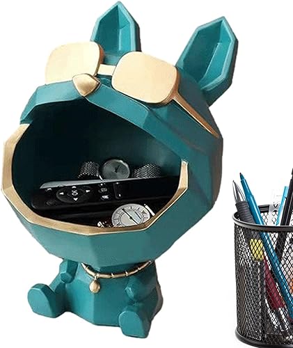 Miniatura 9 de Cuenco de resina para llaves de perro, figuras geniales para perros, caja de almacenamiento de boca grande, estatua de resina de animales