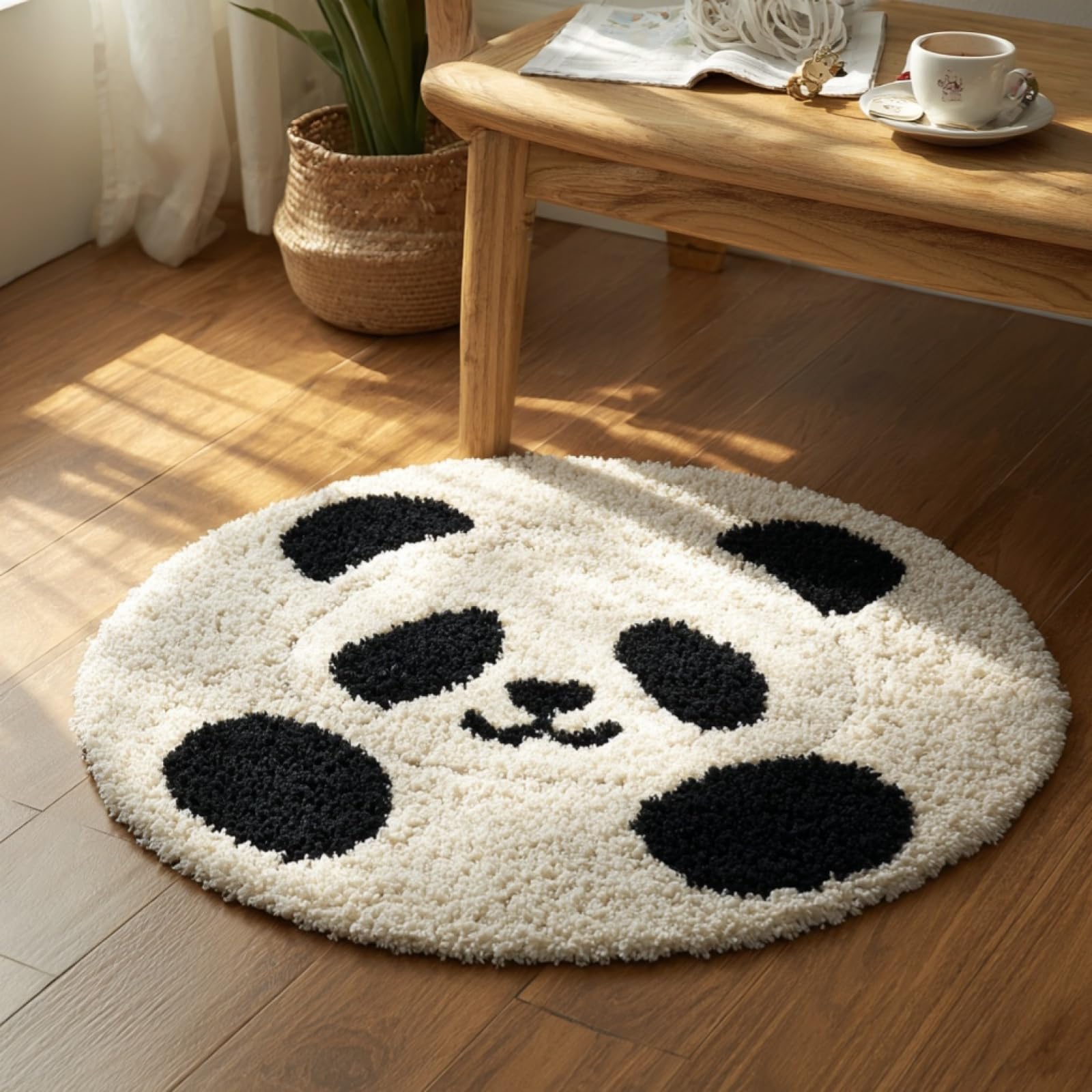 WallustrioaW Latch Hook Kits for Kids and Adults,Cute Panda,DIY Latch Hook Rug Kit,Carpet Making Crochet Needlework Crafts for Home Decor,50x50cm