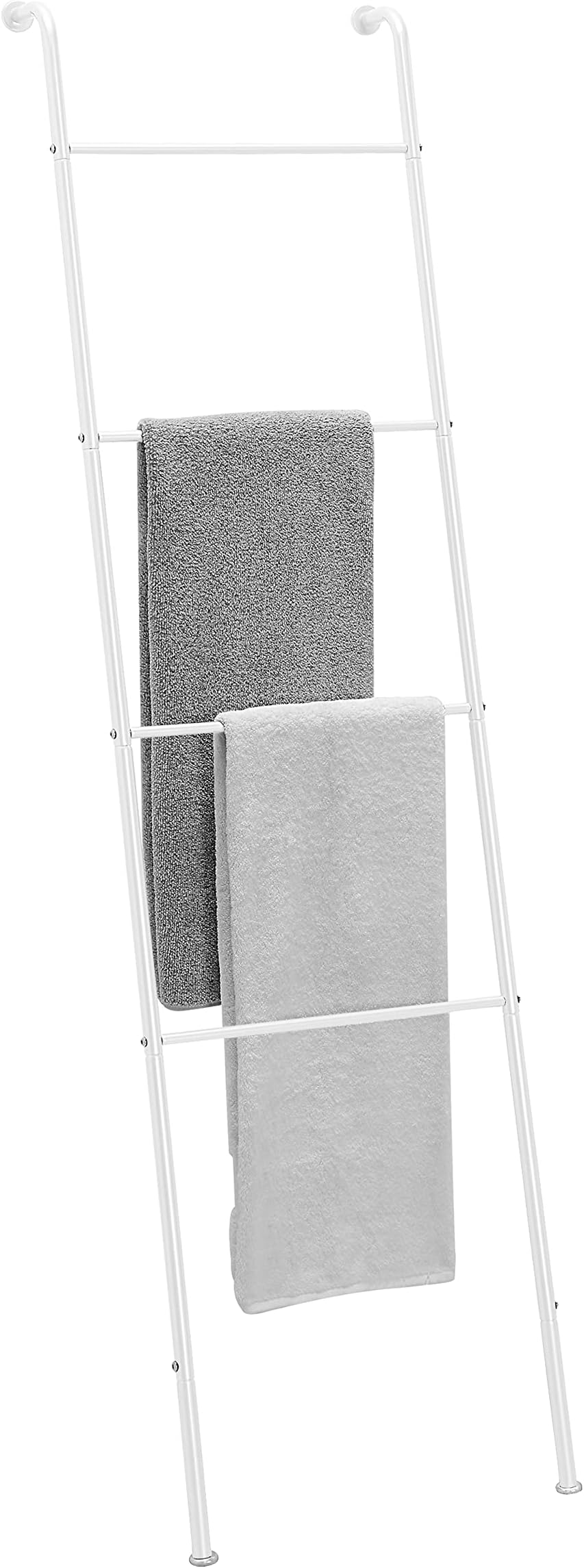 SunnyPoint Classic Home, Bath, Bedroom, Closet Leaning Ladder Rack (WHT)