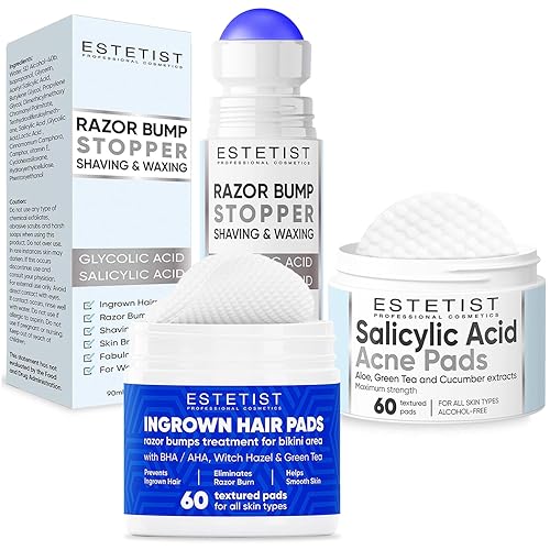 Almohadillas para el cabello encarnado, tapón de afeitado y ácido salicílico, almohadillas para el acné, tratamiento diario de la piel para cara,