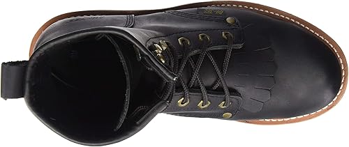 Miniatura 5 de Ad Tec Botas de trabajo para hombre de 10 pulgadas con certificación Fireman Logger, color negro, cuero aceitado de grano completo, suela de goma
