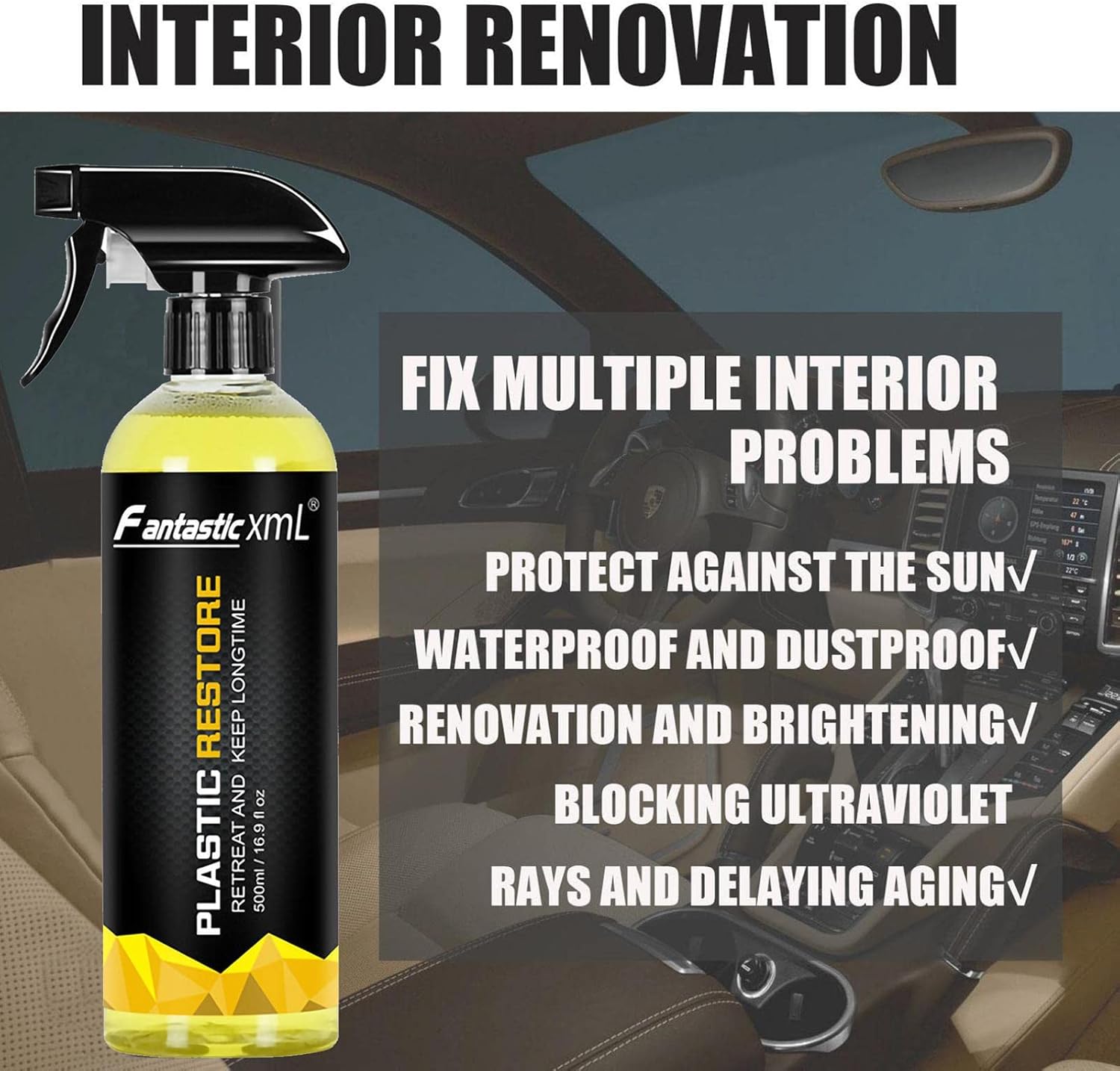 正式的 車の改修洗浄剤 プラスチック活性化コーティング剤 プラスチック活性化コーティング剤 カーワックススプレー オートレザー プラスチック再生剤 500ml Wyhj Tranquilitysalon Com