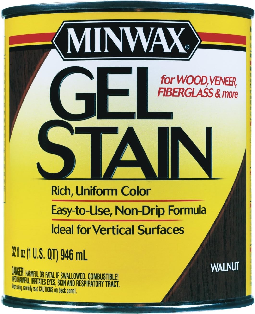 Minwax Wood Finish Transparent Low Luster Walnut Oil-Based Gel Stain 1 qt.