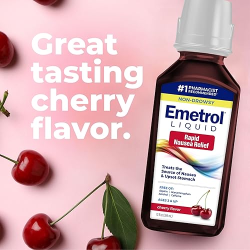 Miniatura 3 de Emetrol Alivio de náuseas sin somnolencia - Medicina líquida para aliviar el malestar estomacal - Medicamento para las náuseas recomendado por
