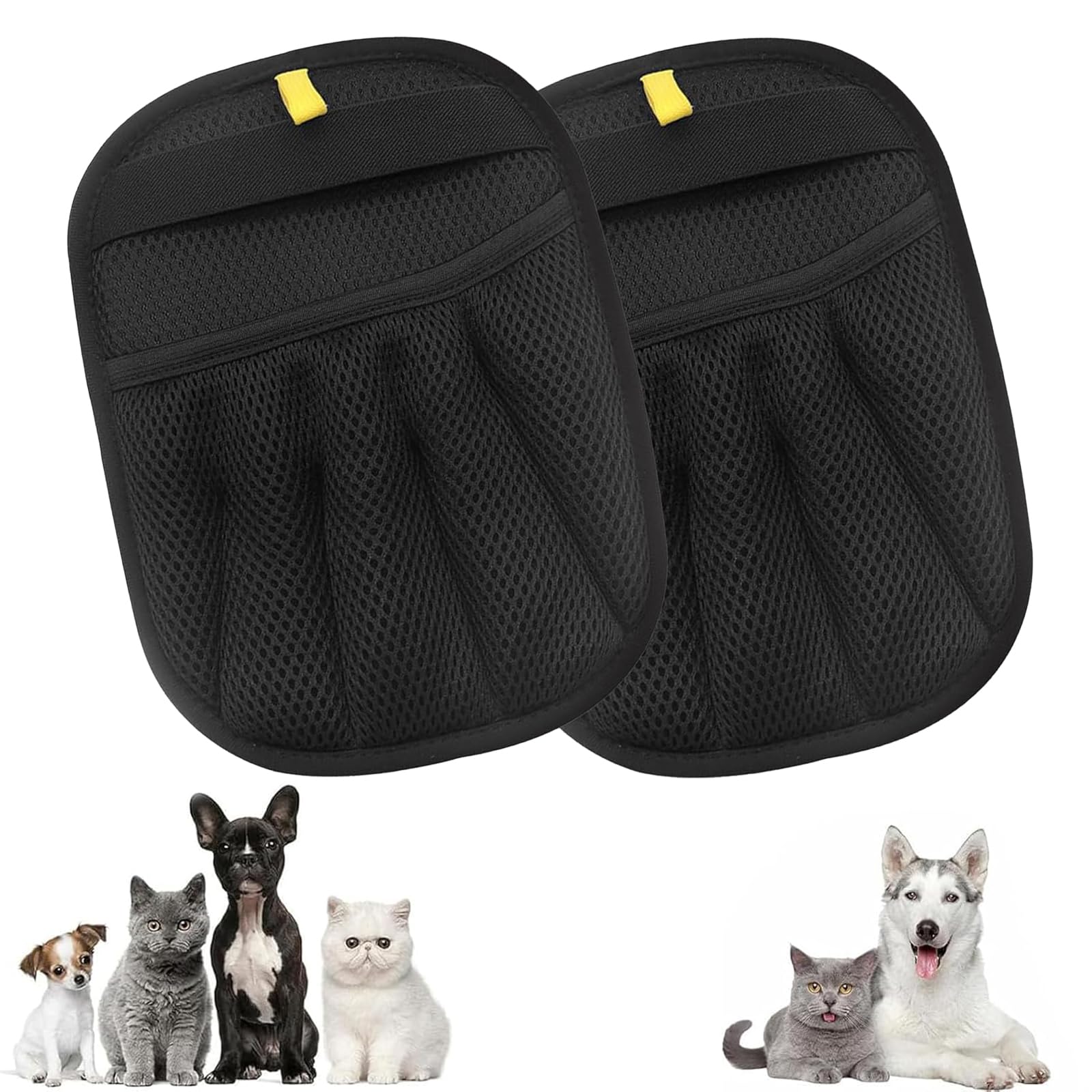 Herbruikbare Dierenhaar Verwijderhandschoen - Zwart - Wasbaar & Comfortabel - Voor Katten, Honden, Meubels & Kleding - Huisdieren webshop