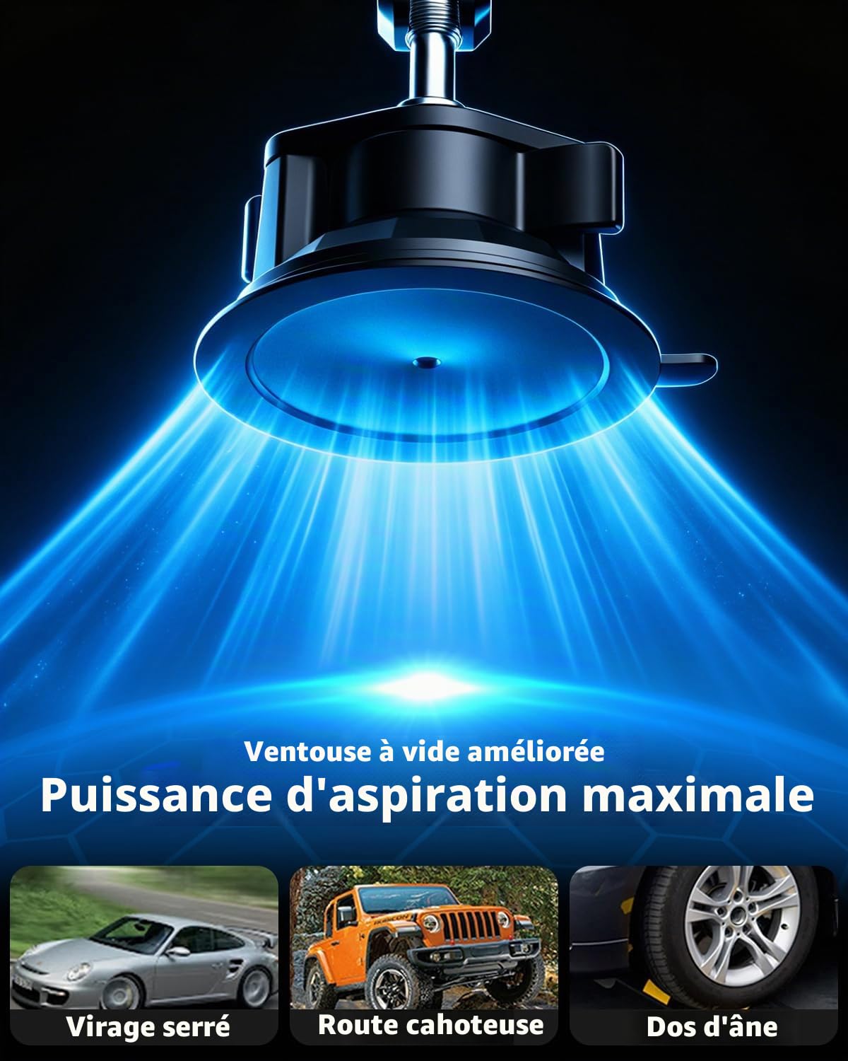 Support Tablette Tracteur avec Ventouse Puissante pour Tablettes Téléphones | Fixation Pare-Brise Tableau de Bord Fenêtre - Robuste Support Tablette Voiture Vehicule avec Bras Flexible en Aluminium