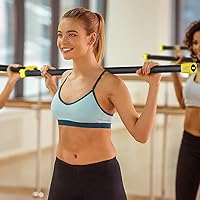 Vista 4 de Paquete de 3 barras con peso de entrenamiento LIONSCOOL para ejercicio, barra de peso acolchada para ejercicio, barra de estiramiento