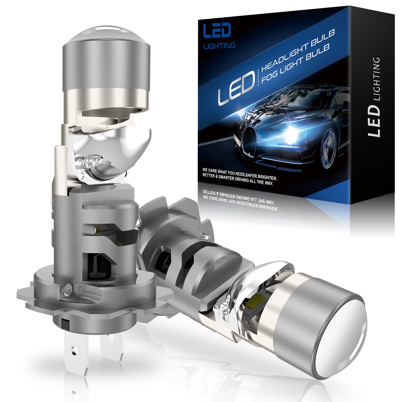 SHINYY Lampadine H7 LED Lenticolari Fari per Auto o Moto, 2026 Nuovo 26000LM Potenti 6500K Bianco Lampade LED H7 con Lente per Abbaglianti Anabbaglianti Canbus Anti Errore, Plug and Play, Pack da 2