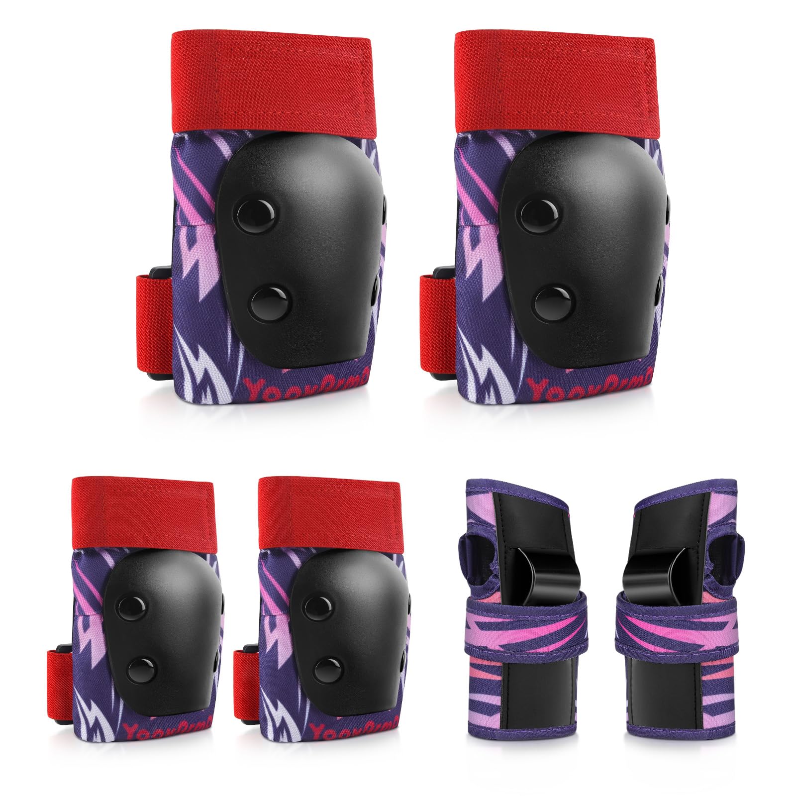 YOOXARMOR Adjustable Kids/Toddler/Children Knee Pads Elbow Pads Wrist Guards Set for 3-5-8 Years Boys Girls,Child Safety Protective Gear Set for Roller Skates,Bike,Cycling, Skateboard, Scooter โ image 1