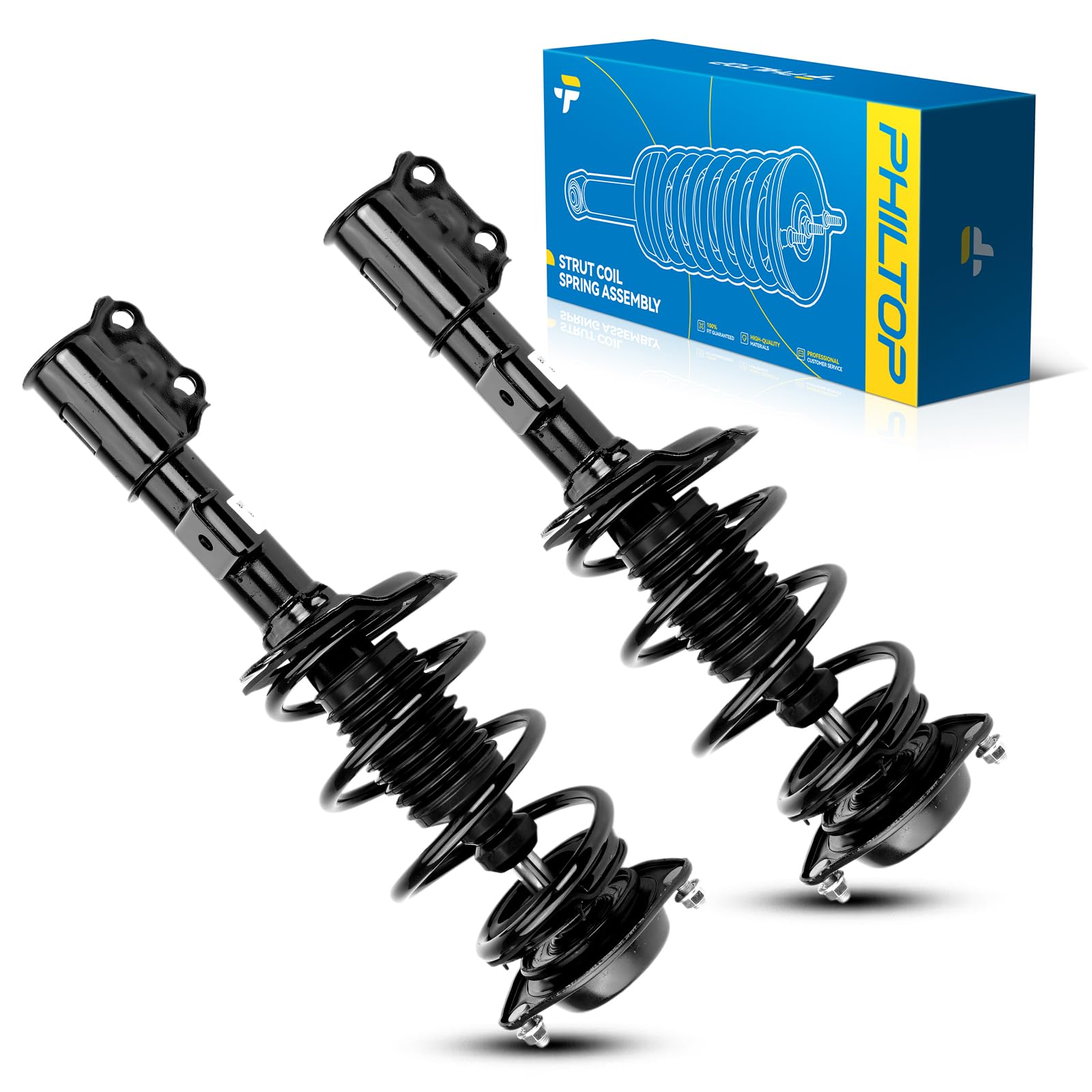 PHILTOP Front Struts for E-lan-tra 2011 2012 2013 2014 2015 2016, Shock Absorber Complete Suspension 172709+172708, Struts with Coil Spring Assemblies SAA100 2 Pcs