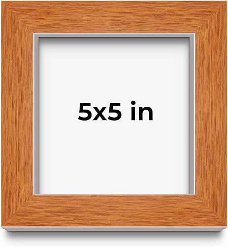 Miniatura 280 de Marco marrón de 18 x 24 pulgadas, marco de madera maciza de nuez de miel, ancho de moldeo de 0.875 pulgadas, profundidad de rabo de 0.875 pulgadas