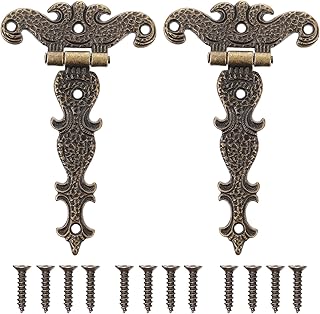 VILLCASE Door Hinges Cabinet Hinge Door Hinges, Vintage Bronze Hinges Decorative Hinges Zinc Alloy Hinges for Door Cabinate Furniture Antique Wooden Box 2pcs Antique Hinges Door Hinge