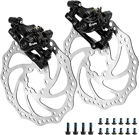 Conjunto de freio a disco MTB de 2 pistões, kit de freio a disco hidráulico, esquerda, traseira, direita, com rotores de 160 mm, freio hidráulico de liga de alumínio, adequado para mountain bike