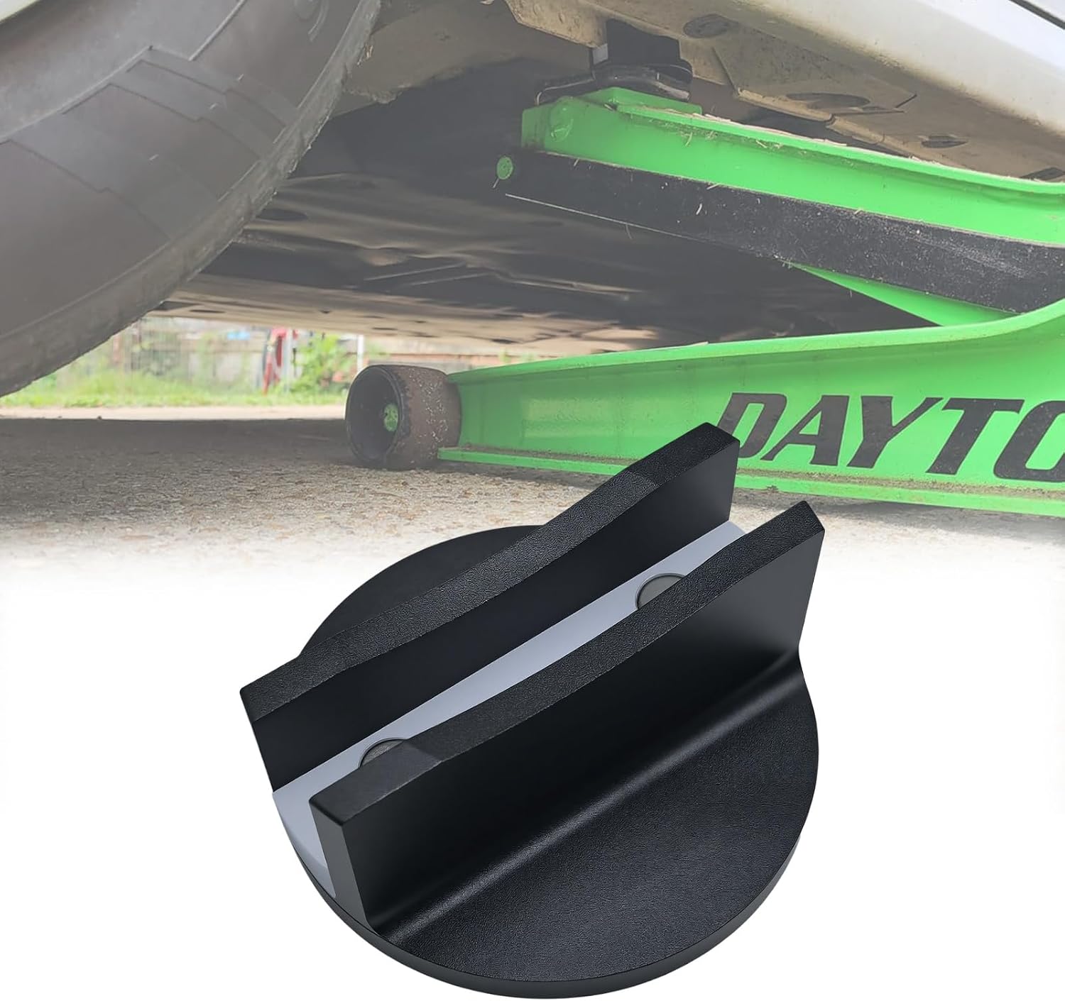Aluminum Slotted Magnetic Jack Pad,Jack Pad Universal Puck Pinch Weld Frame Rail Adapter Compatible with Most Cars (Black-1Pcs)