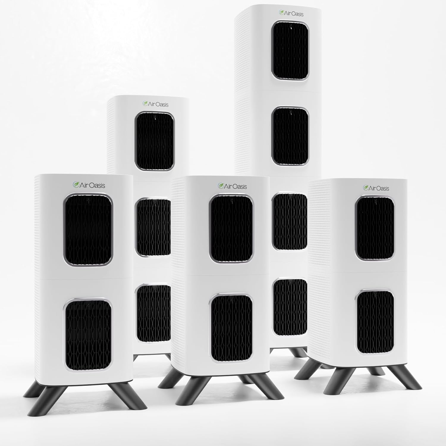 Air Oasis iAdapt 2 0 H13 HEPA Filter Air Purifier Accelerated Whole Home Healthy Air Bundle 5 Air