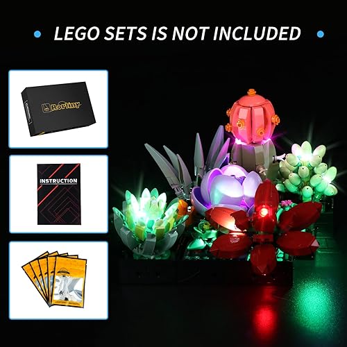 Miniatura 2 de Kit de luz LED para Lego Succulents 10309 juego de construcción de decoración de plantas, juego de iluminación compatible con Lego 10309 (solo