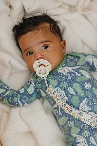 Miniatura 7 de Copper Pearl Paquete de 3 clips para chupete clips de punto premium para bebés niñas y niños  Elegante clip de acero inoxidable para chupete  Clips