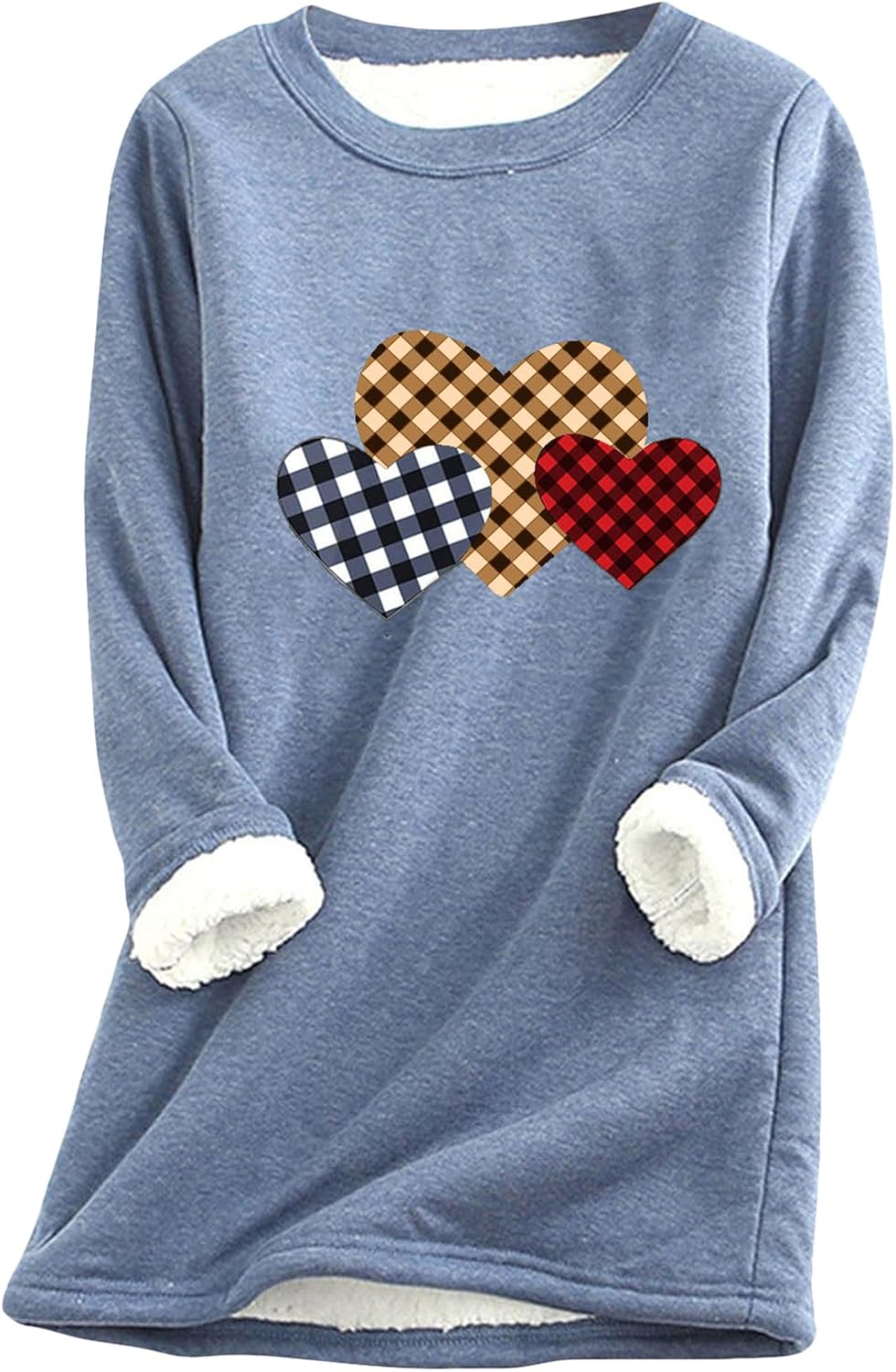 EFOFEI Womens Color Block Loose Pullover Shirt Casual Cute Print Sweatshirt Long Sleeve Warm Pullover