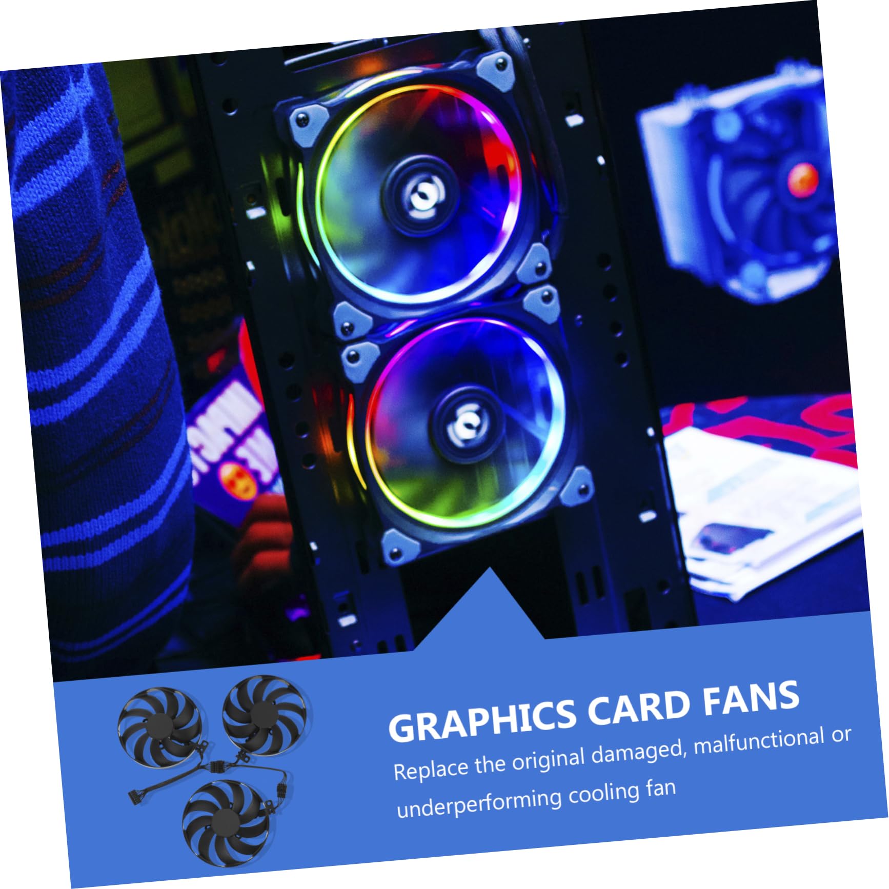 SHINEOFI 2 Juegos Ventilador de Refrigeración Tarjetas Gráficas de Compatible con Cfud Silencioso y Evitar Sobrecalentamiento Pcs